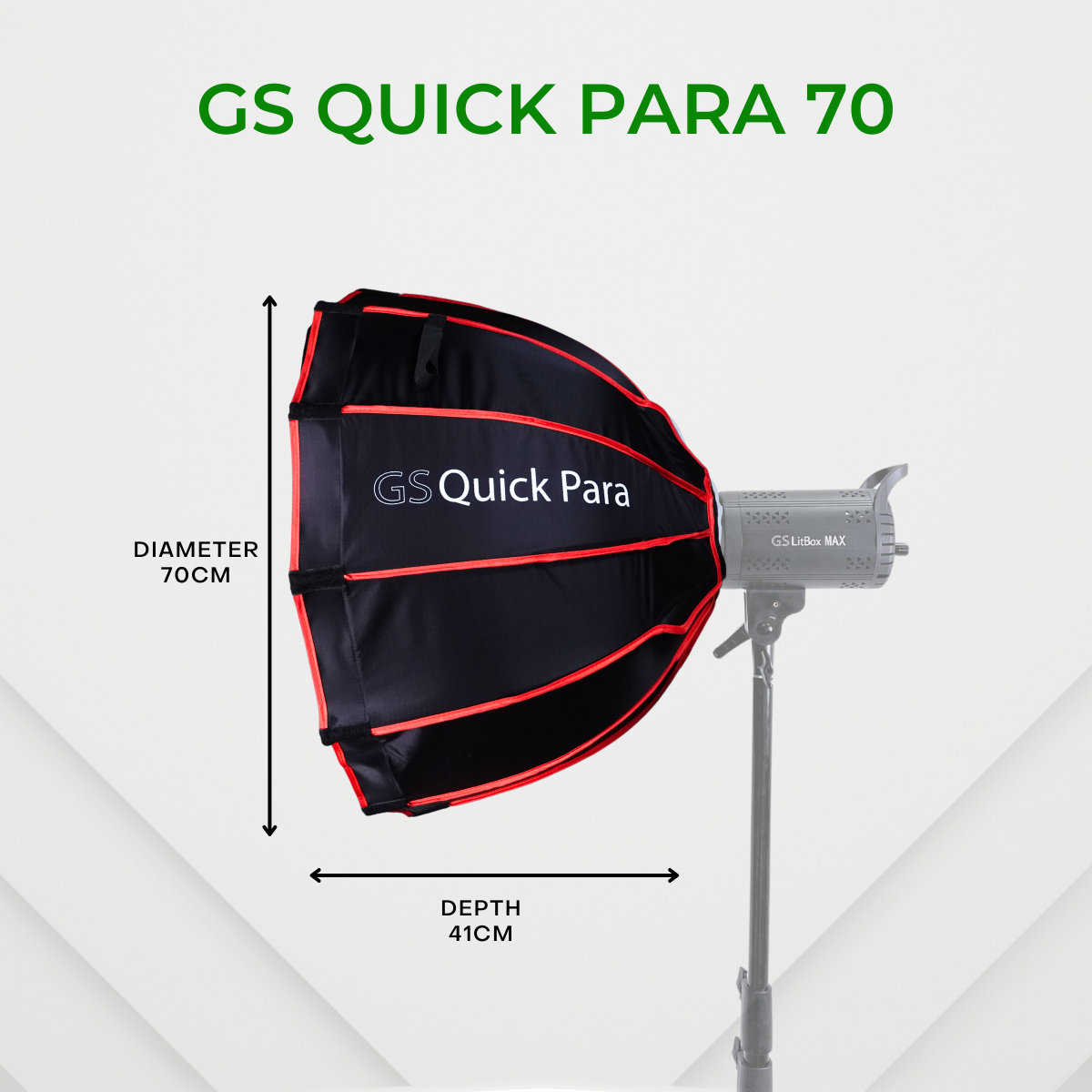 GS QUICK PARA 70 & 90 PARABOLIC SOFTBOX WITH GRID & BOWENS MOUNT SOFTBOX FOR PHOTOGRAPHY VIDEOGRAPHY STUDIO LIGHTING