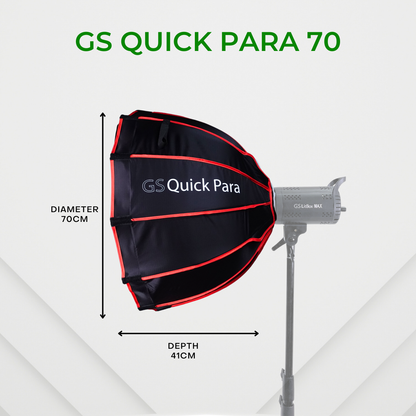 GS QUICK PARA 70 & 90 PARABOLIC SOFTBOX WITH GRID & BOWENS MOUNT SOFTBOX FOR PHOTOGRAPHY VIDEOGRAPHY STUDIO LIGHTING