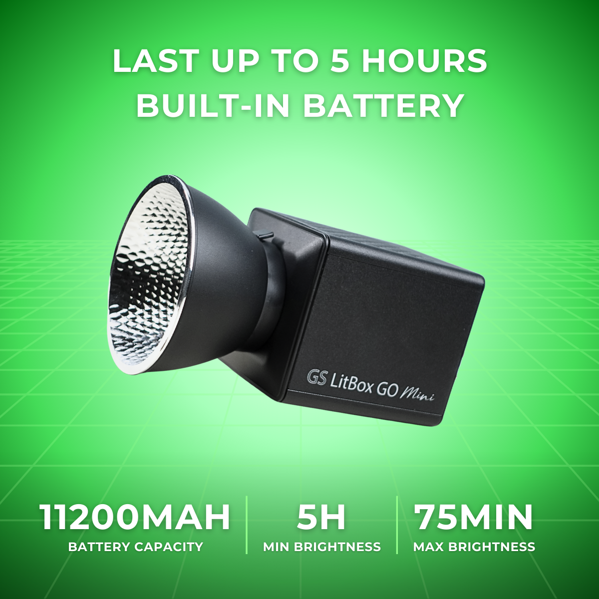 GS LitBox Go Mini Portable LED COB Video Light Built-in Battery & AC Powered