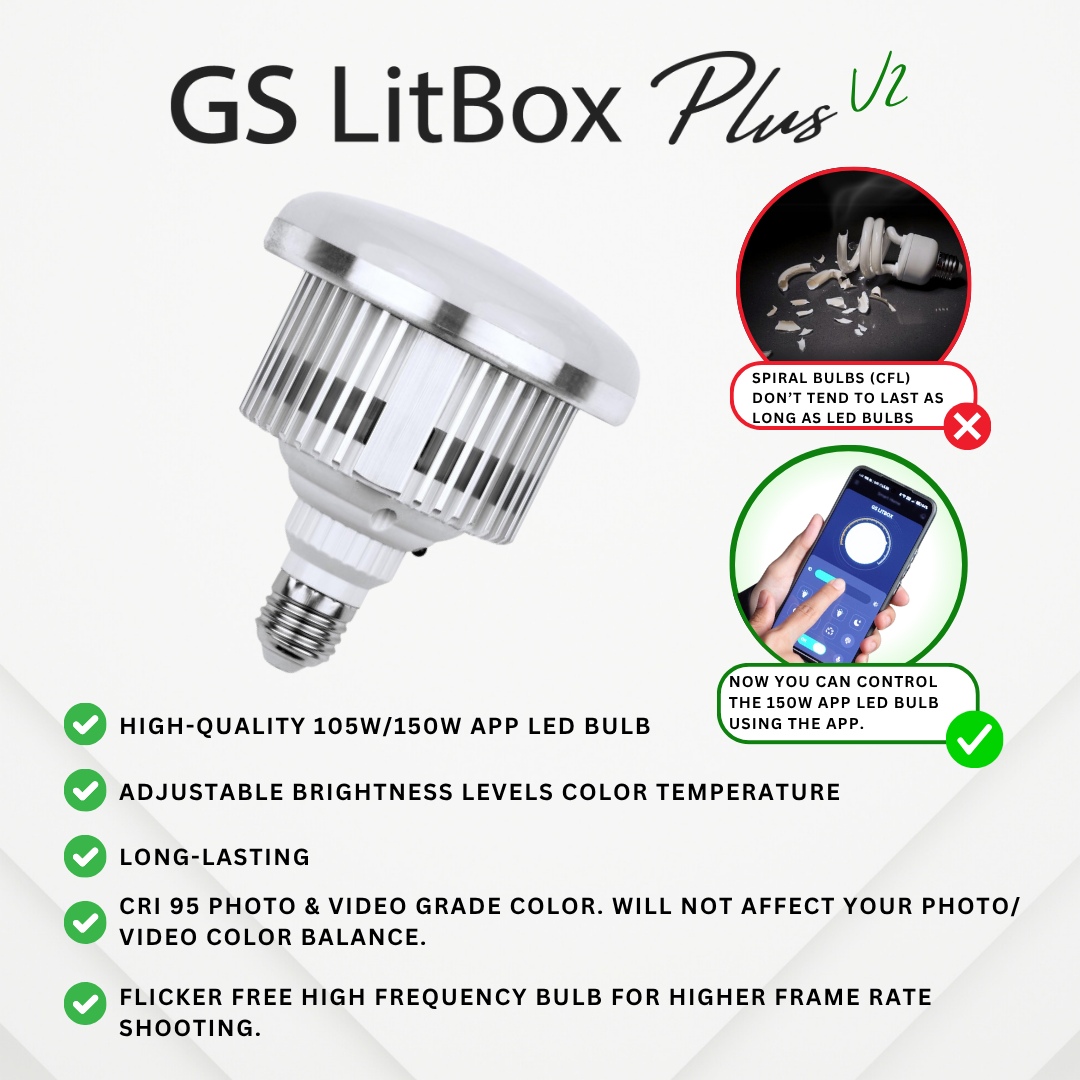 GS LitBox Plus 150w APP Control Continous Lighting Softbox Light LED Adjustable Color Wireless Remote Octabox