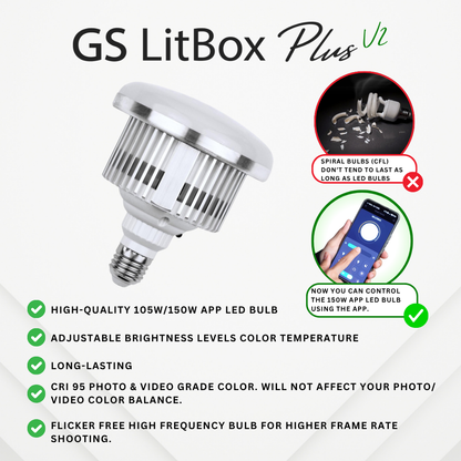 GS LitBox Plus 150w APP Control Continous Lighting Softbox Light LED Adjustable Color Wireless Remote Octabox