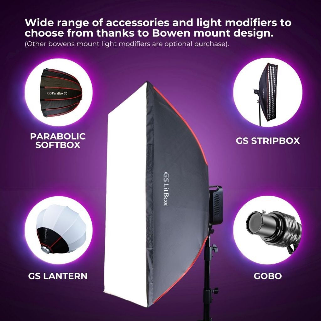 GS LitBox Ultra Slim COB 230 350 RGB 200 LED Video Light 2700-6500K Bi-Color with APP Control CRI 96+ 230w 300w RGB 200w