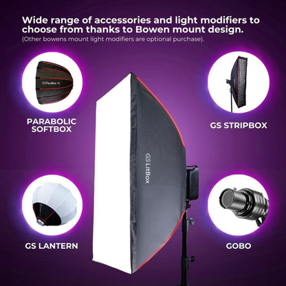 GS LitBox Ultra Slim COB 230 350 RGB 200 LED Video Light 2700-6500K Bi-Color with APP Control CRI 96+ 230w 300w RGB 200w