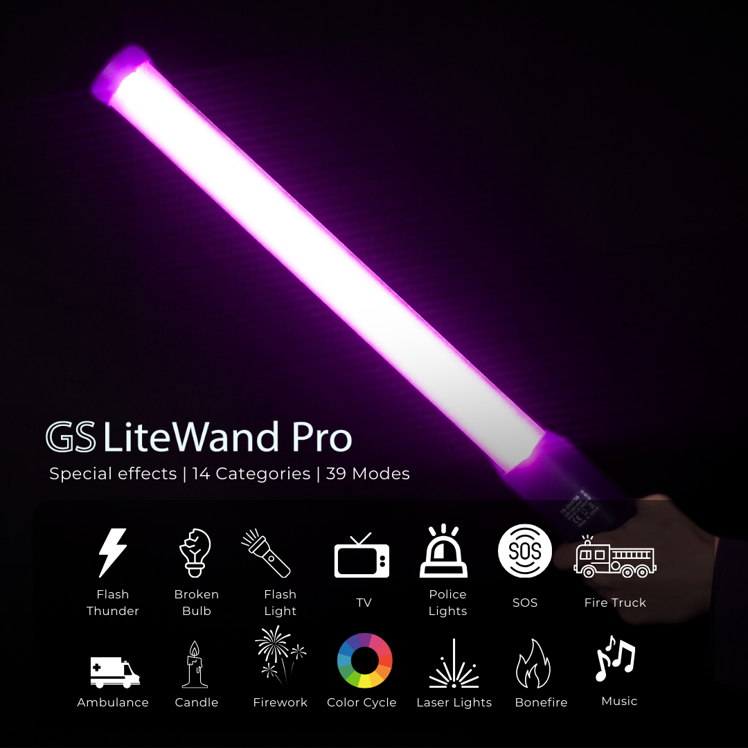 GS LiteWand RGB/LiteWand Pro RGB Tube Light Light Wand Light Stick for Photography Videography