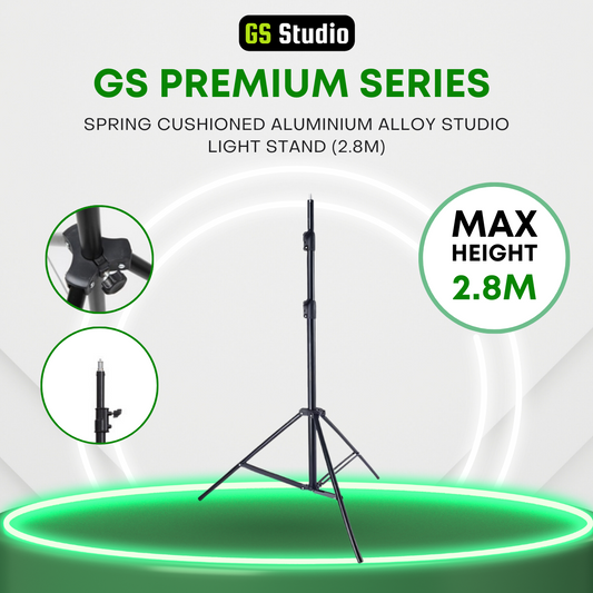 Spring Cushioned Aluminium Alloy Studio Light Stand (2.8M)