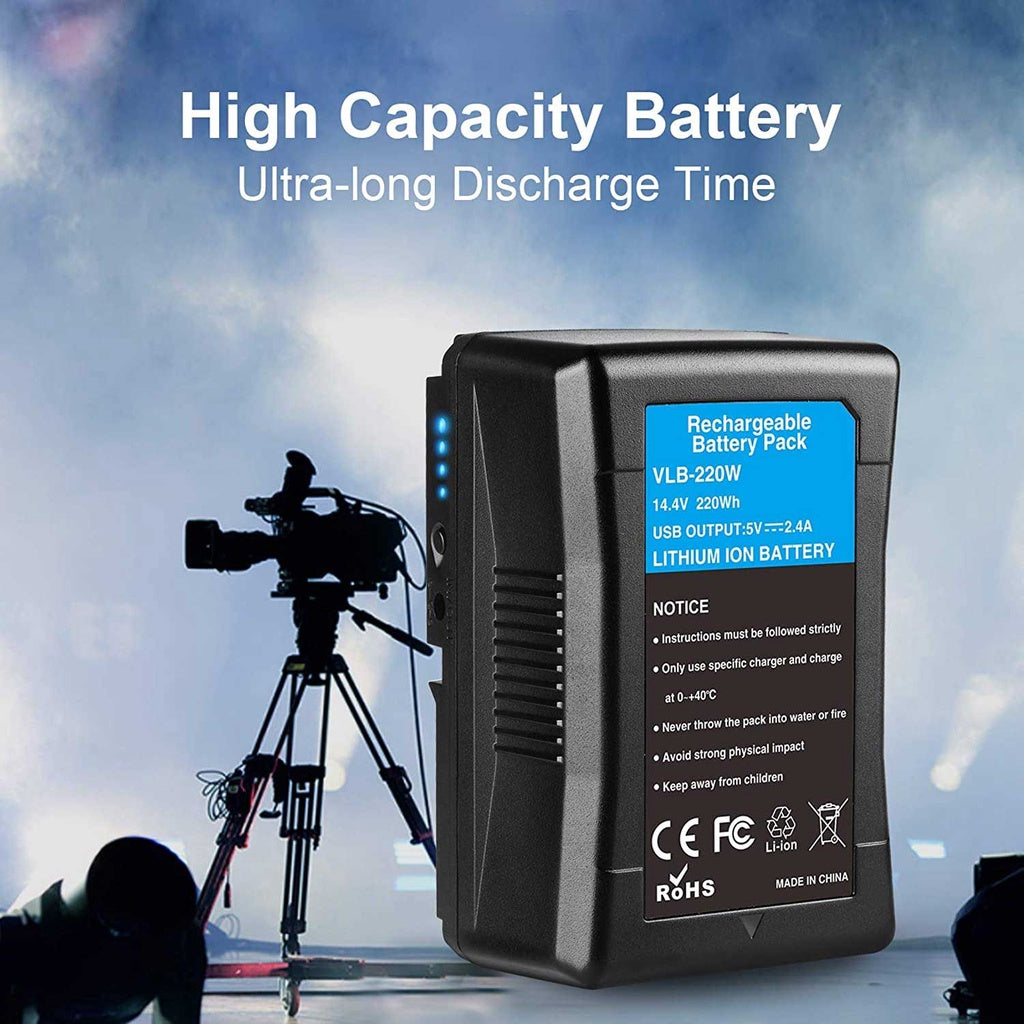 KingMa VLB-220W Rechargeable V-Lock V Mount Battery (216Wh/15000mAh)