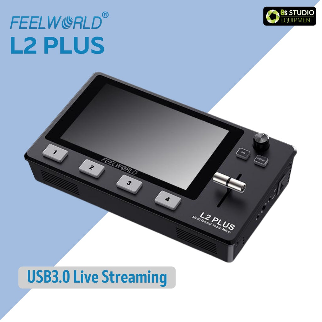 FEELWORLD L2 PLUS Multi-camera Video Mixer Switcher with 5.5" LCD Touch Screen PTZ Control Chroma Key USB3.0