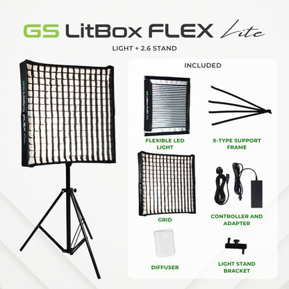 GS LitBox Flex Lite Foldable LED Video Panel Light 2700-6500K Bi-Color CRI 96+
