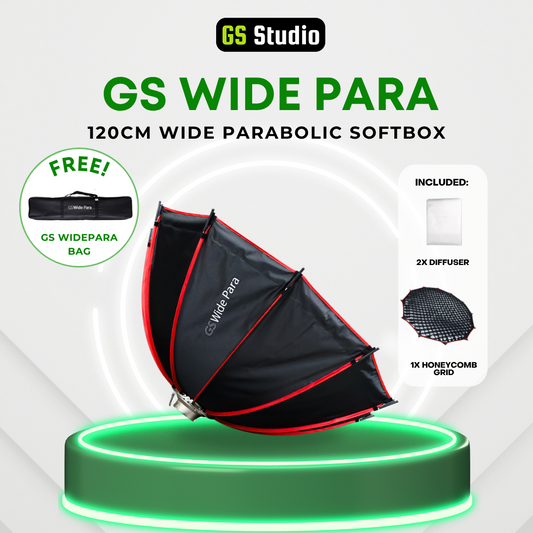 GS Wide Para Parabolic Softbox 120CM Softbox with Grid Bowens Mount Studio Photography Videography Light Modifier
