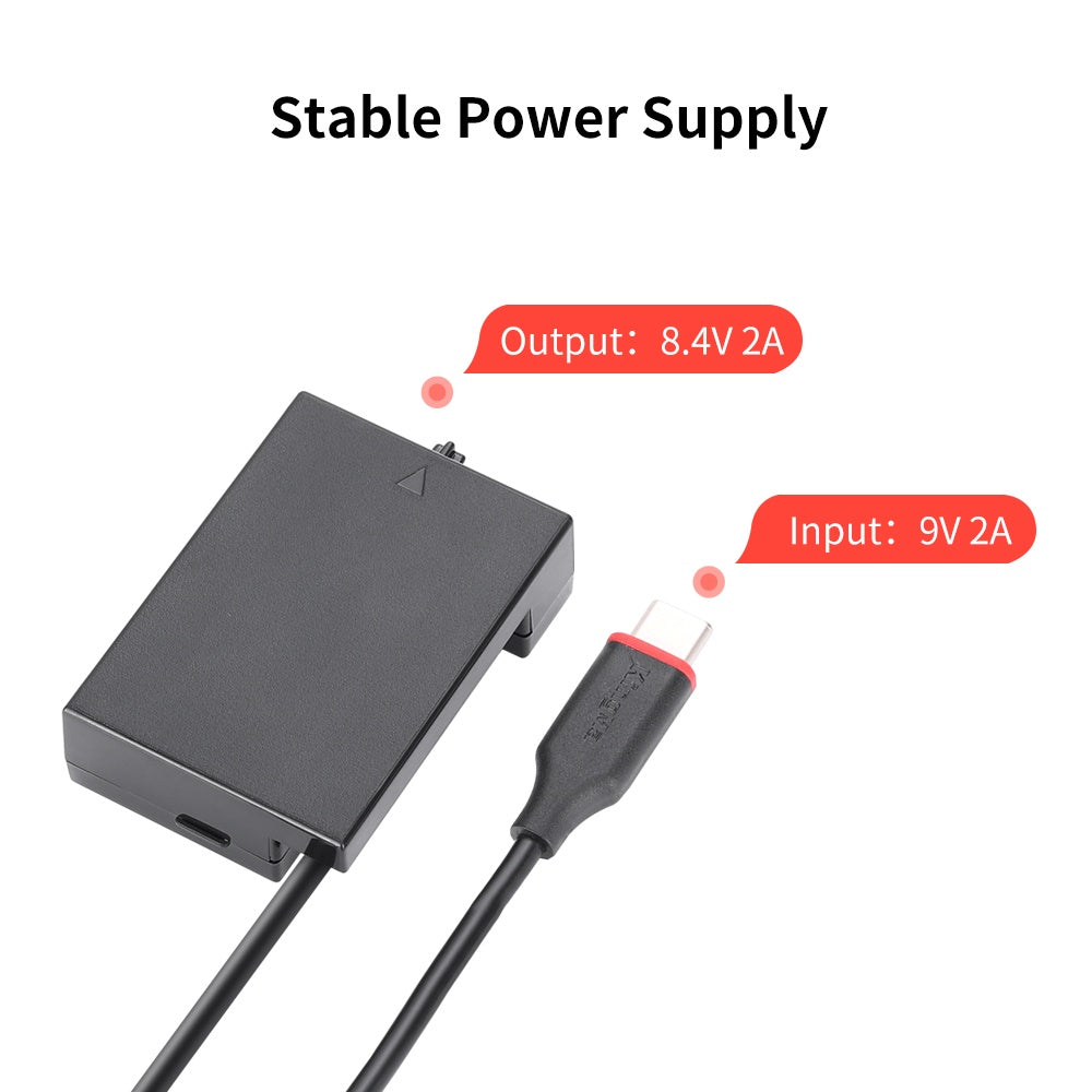 GS LP-E8/LP-E12/EN-EL15/LP-E17/NPW126/TCW126 USB TYPE C USB-C BATTERY POWER ADAPTER DUMMY BATTERY