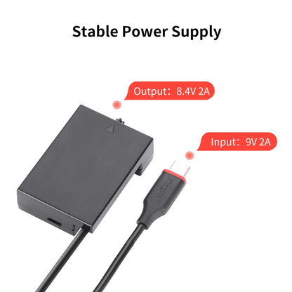 GS LP-E8/LP-E12/EN-EL15/LP-E17/NPW126/TCW126 USB TYPE C USB-C BATTERY POWER ADAPTER DUMMY BATTERY