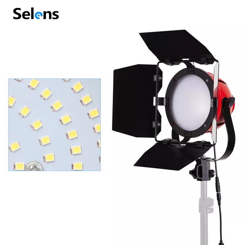 Selens 5500K 104 Beads LED Red Head Dimmable Light With Stand For Photography Portrait Studio Light (65W)