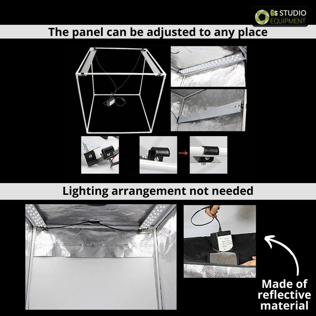 GS Extra Large Professional Studio LED Light Tent Kit For Product Photo Shooting (140 x 120 x 50cm)