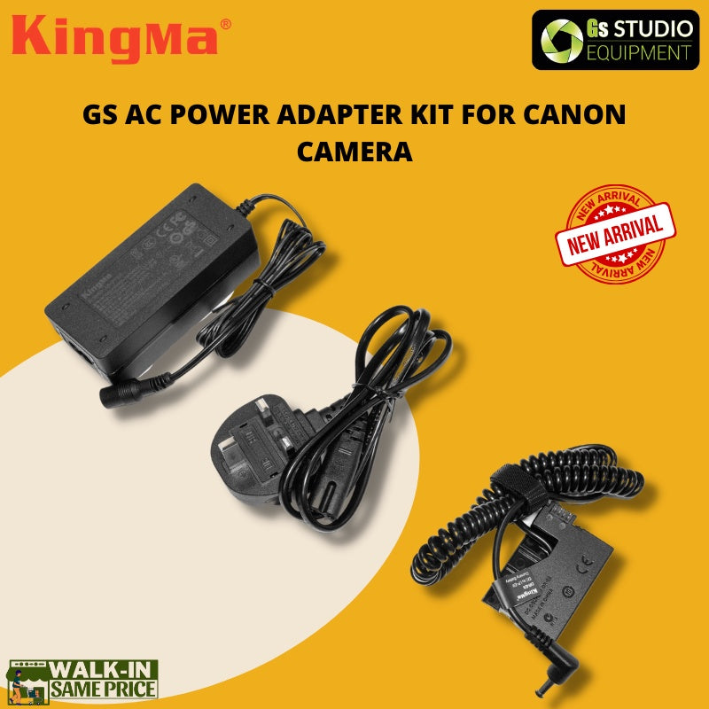 GS AC Power Adapter Kit For Canon/Nikon Camera Adapter Kit With Malaysia Plug DR-LPE8 / DR-ENEL15