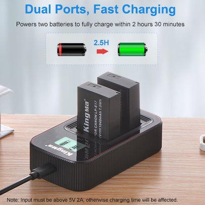 KingMa LP-E17 Battery And Dual Charger Kit For Canon 760D 800D 850D M3 M5 M6 Compatible