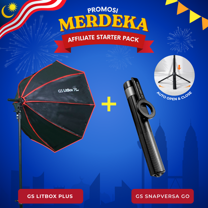 [Affiliate Starter Pack] Studio Light (GS LitBox, GS LitBox Plus, GS LitSphere) + GS SnapVersa GO Tripod for Live Stream/Content Creation