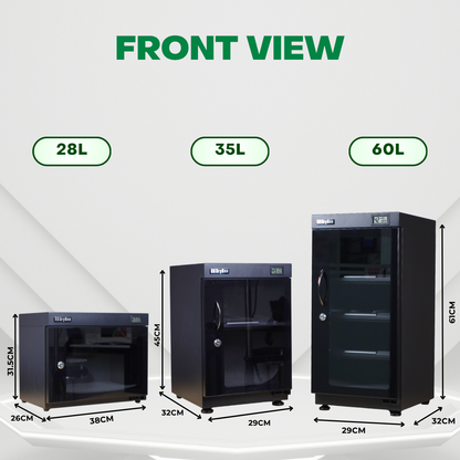 GS DryBox 28L/35L/60L LCD Digital Display 18 Litre 35 Litre 60 Litre Dry Cabinet 5 Years Warranty