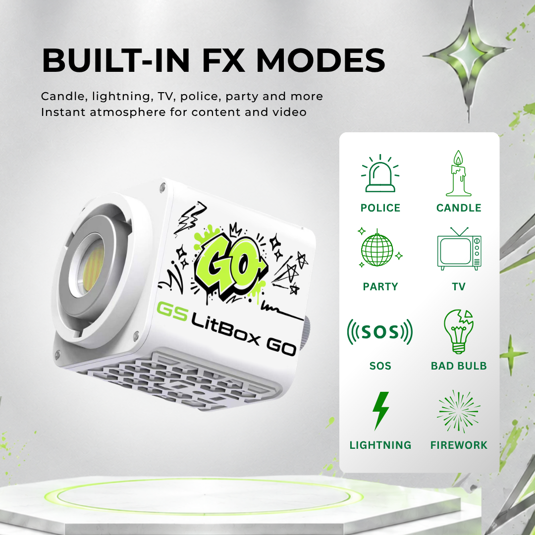 GS LitBox GO 100W Mini COB Studio Light CRI 97 Bi-Color 2700-6500K Portable Video Light Makeup Lampu Studio