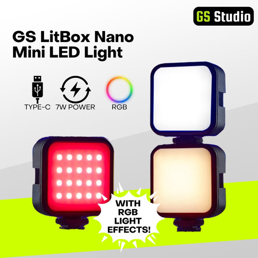 GS LITBOX NANO MINI LED LIGHT FOR SMARTPHONE CAMERA VIDEOGRAPHY PHOTOGRAPHY