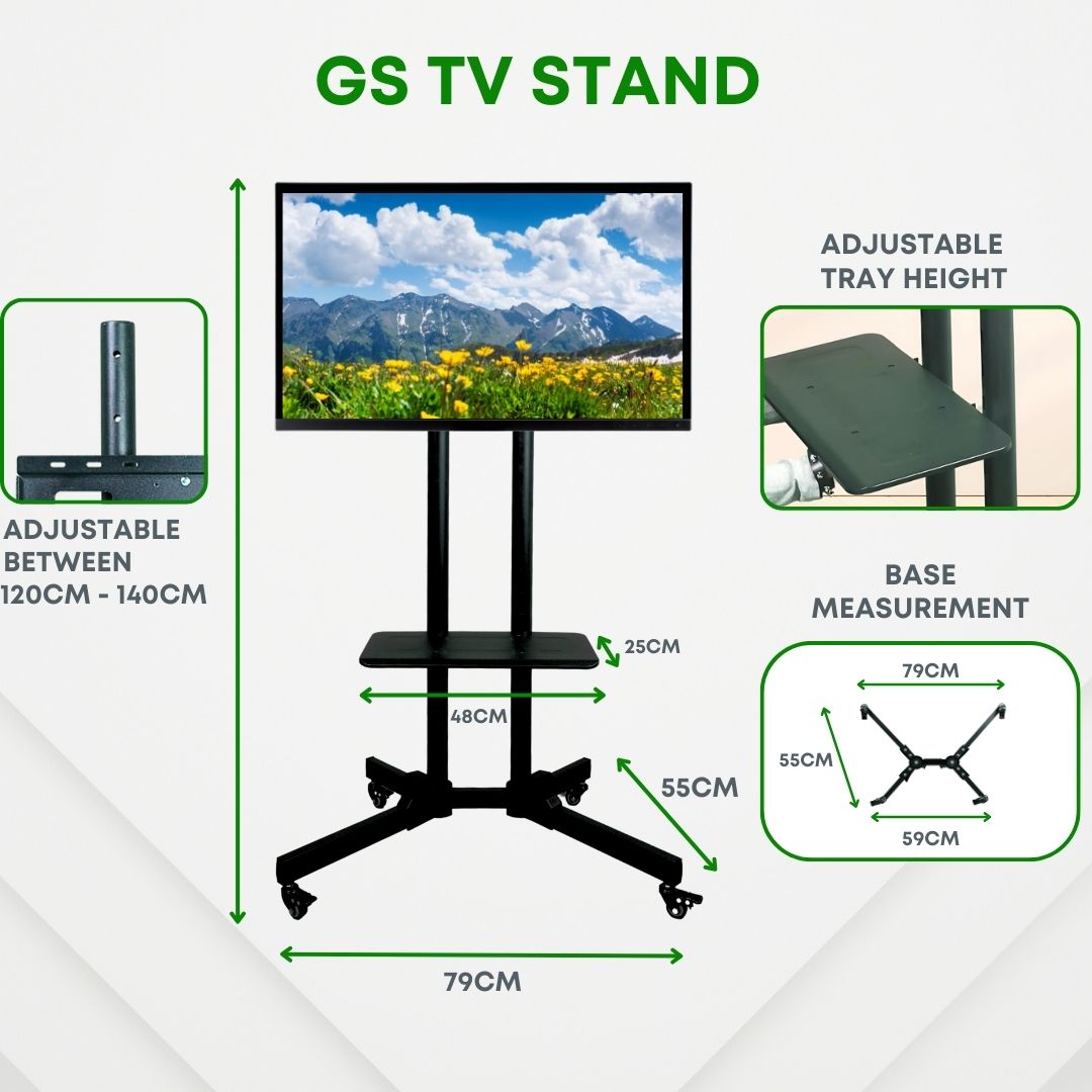 GS TV Stand Monitor Stand Rotatable Vertical 32-70 inch VESA for Live Stream Monitor  Shopee TikTok Live