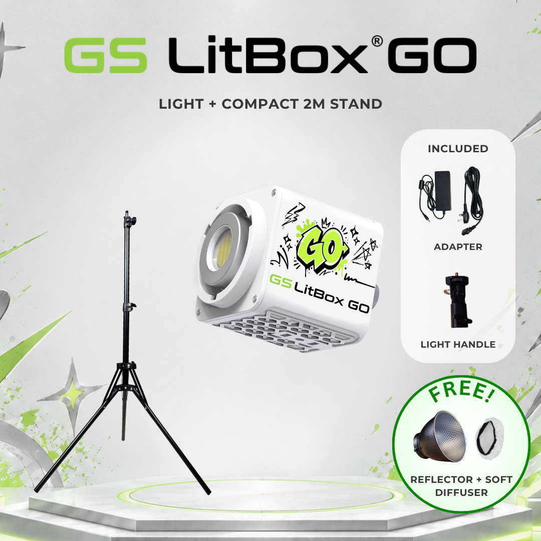 GS LitBox GO 100W Mini COB Studio Light CRI 97 Bi-Color 2700-6500K Portable Video Light Makeup Lampu Studio