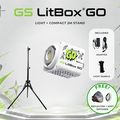 GS LitBox GO 100W Mini COB Studio Light CRI 97 Bi-Color 2700-6500K Portable Video Light Makeup Lampu Studio