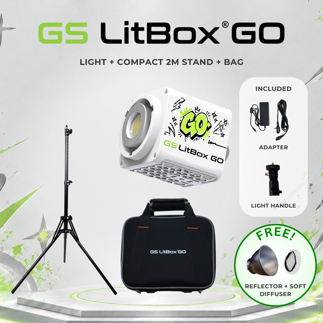 GS LitBox GO 100W Mini COB Studio Light CRI 97 Bi-Color 2700-6500K Portable Video Light Makeup Lampu Studio
