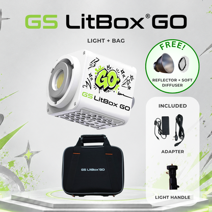 GS LitBox GO 100W Mini COB Studio Light CRI 97 Bi-Color 2700-6500K Portable Video Light Makeup Lampu Studio