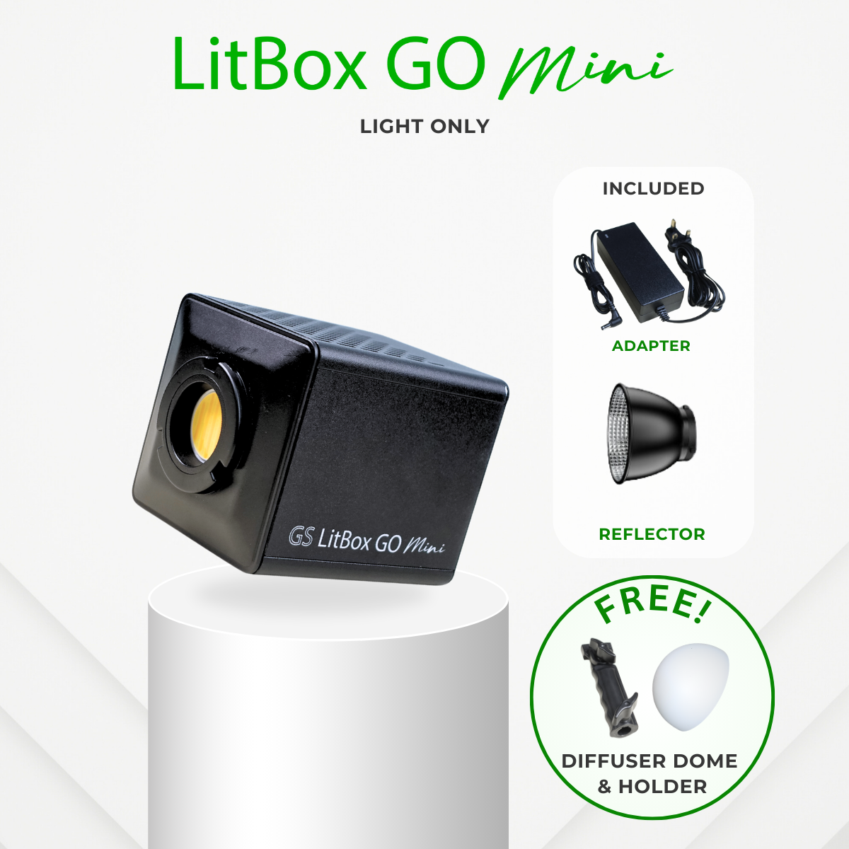 GS LitBox Go Mini Portable LED COB Video Light Built-in Battery & AC Powered