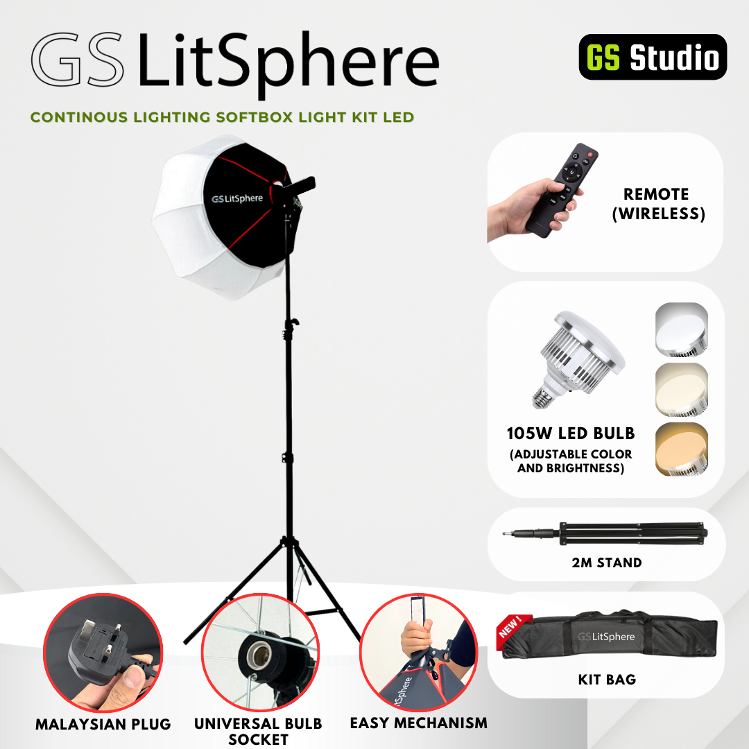 GS LitSphere Lantern Softbox Light 65cm Shooting Lamp for Live Broadcast Photo Video 105w