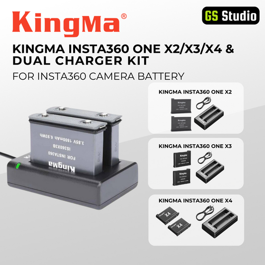 KINGMA INSTA360 ONE  X2/X3 & DUAL CHARGER KIT FOR INSTA360 CAMERA BATTERY