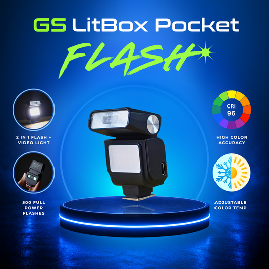 GS LitBox Pocket Flash 2-in-1 Camera Flash & Video Light for DSLR Mirrorless Cameras
