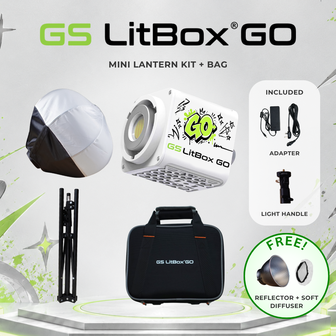 GS LitBox GO 100W Mini COB Studio Light CRI 97 Bi-Color 2700-6500K Portable Video Light Makeup Lampu Studio