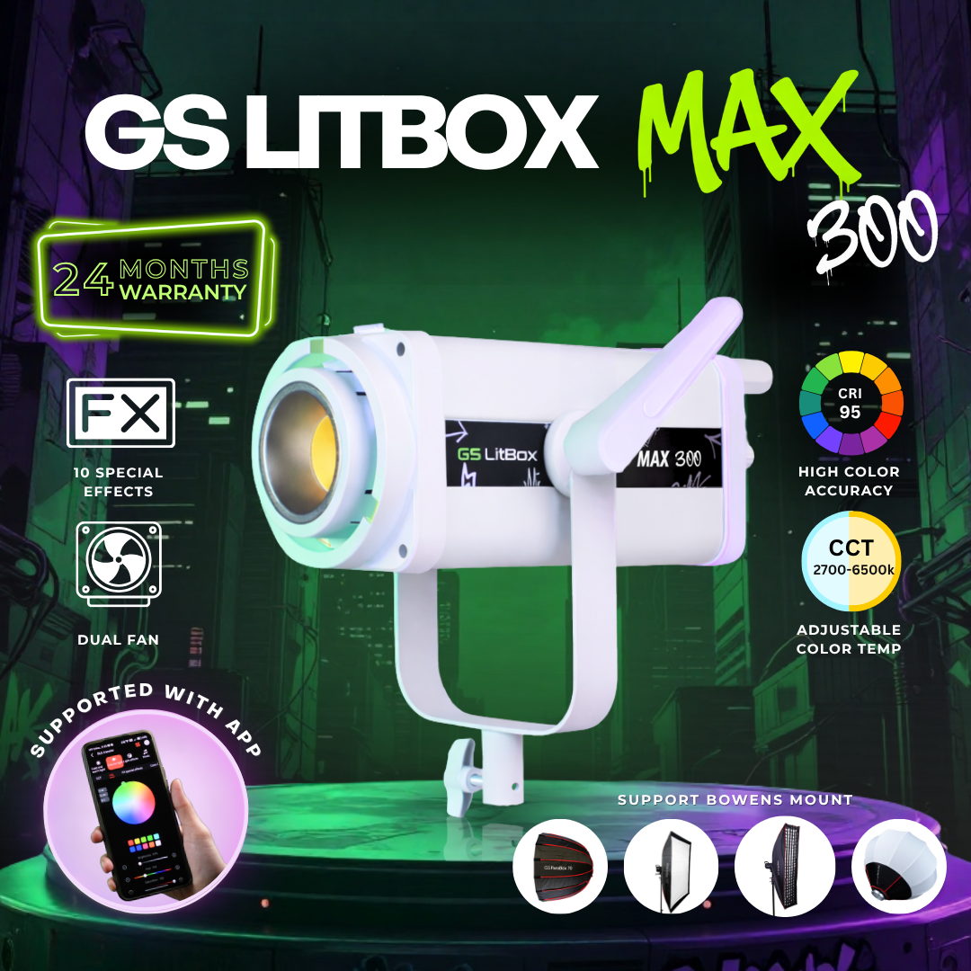GS LitBox MAX 300 COB LED 320W Light APP Control Adjustable Color Temperature For Live And Content