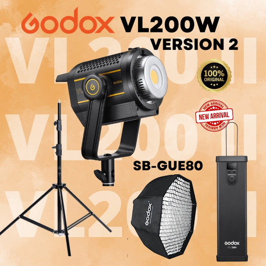 Godox VL200II VL200 Version 2 New Model White Version LED Video Light COB Outdoor Light