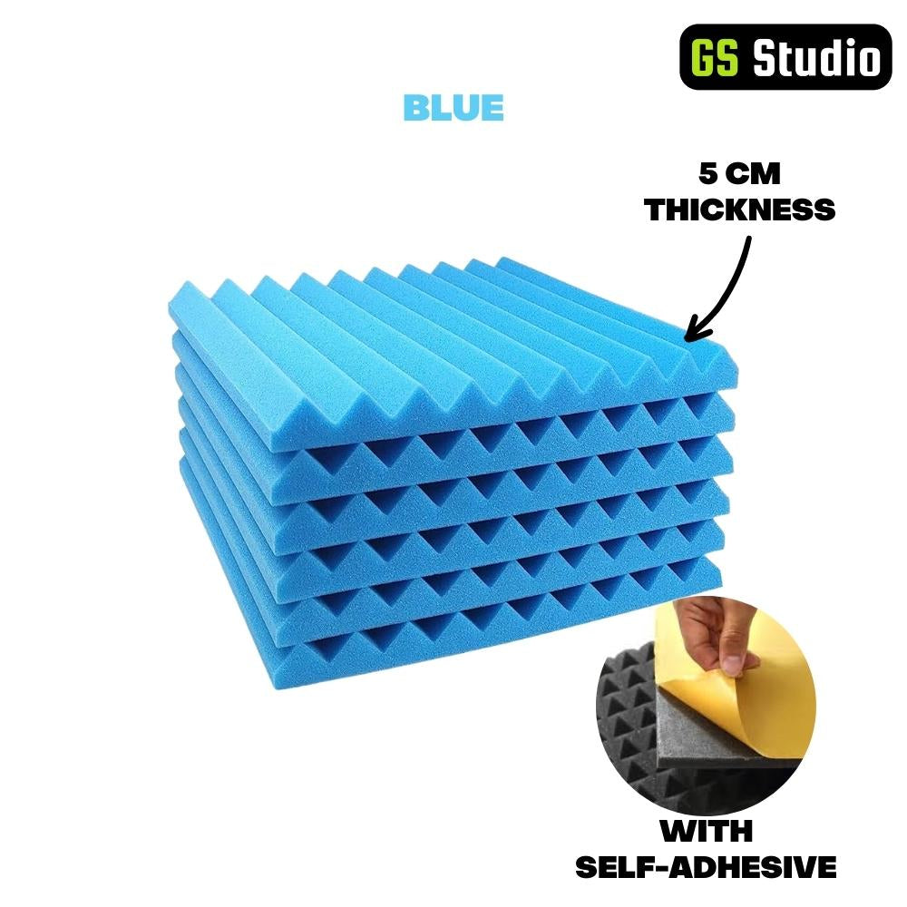 GS Pro Acoustic Foam With Self-dhesive Soundproof Foam Studio Recording Sound Absorption High Density (30cm*30cm*5cm) | Kalis Bunyi