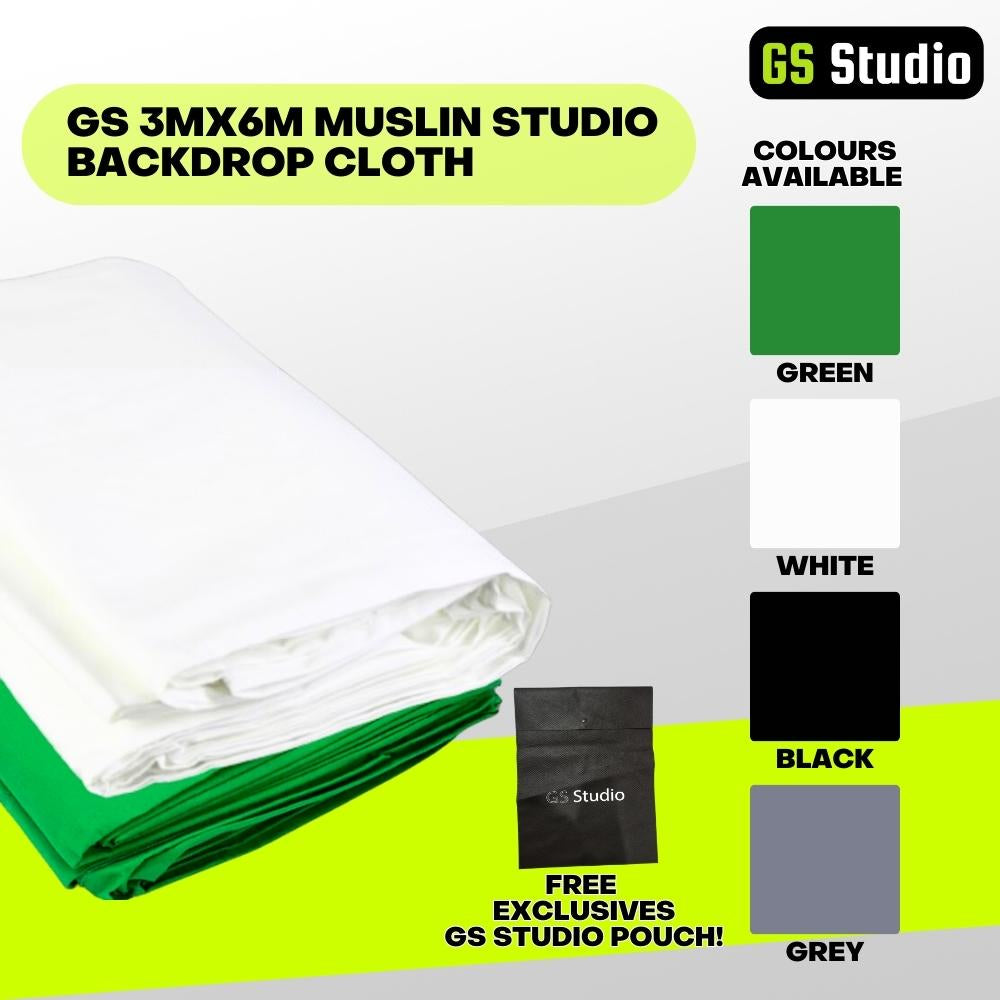 4 Colors available. White, Green Screen, Black and Grey