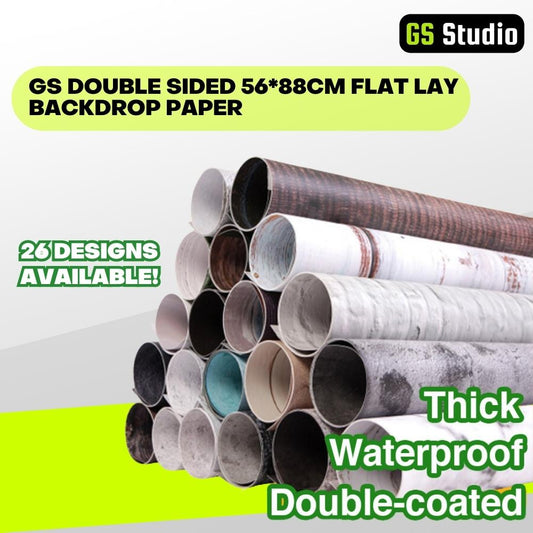 GS Double Sided Flat Lay Background Backdrop Paper 56x82 57x87 CM Waterproof Wood Marble Concrete Wall Photo Video