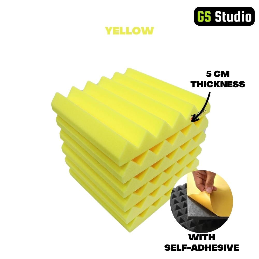 GS Pro Acoustic Foam With Self-dhesive Soundproof Foam Studio Recording Sound Absorption High Density (30cm*30cm*5cm) | Kalis Bunyi