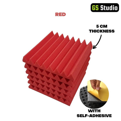 GS Pro Acoustic Foam With Self-dhesive Soundproof Foam Studio Recording Sound Absorption High Density (30cm*30cm*5cm) | Kalis Bunyi