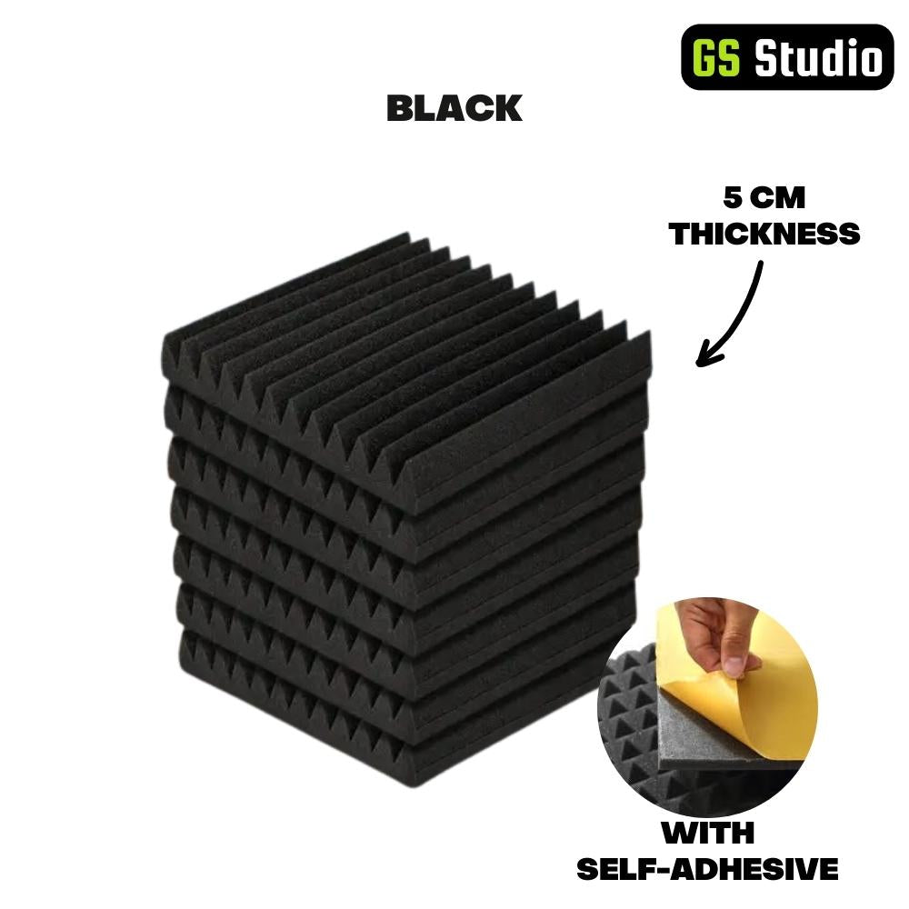 GS Pro Acoustic Foam With Self-dhesive Soundproof Foam Studio Recording Sound Absorption High Density (30cm*30cm*5cm) | Kalis Bunyi