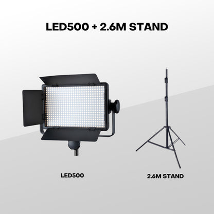 Godox LED500C Bi-Color LED500W Daylight LED Video Light WITH KINGMA NP-F970 6600MAH HIGH CAPACITY LI-ION BATTERY + KINGM