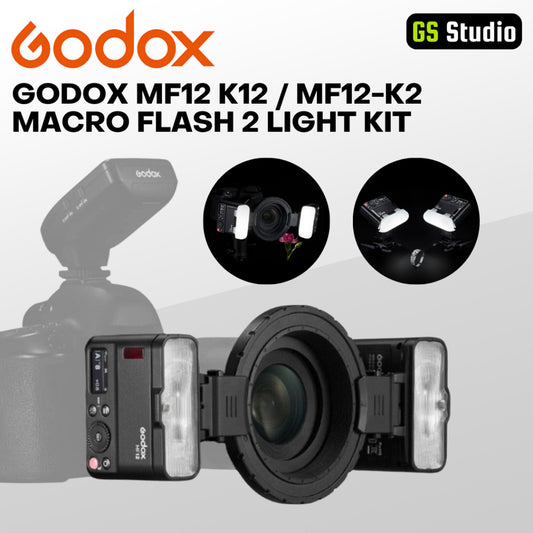 GODOX MF12 K2 MF12-K2 Macro Flash 2 Light Kit | High Quality Light Kit | Kelengkapan Photoshoot
