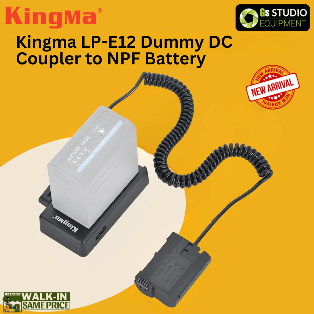 GS LP-E6/NP-FW50/NP-FZ100 Dummy DC Coupler To NP-F Battery Plate