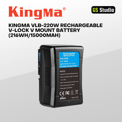 KingMa VLB-220W Rechargeable V-Lock V Mount Battery (216Wh/15000mAh)