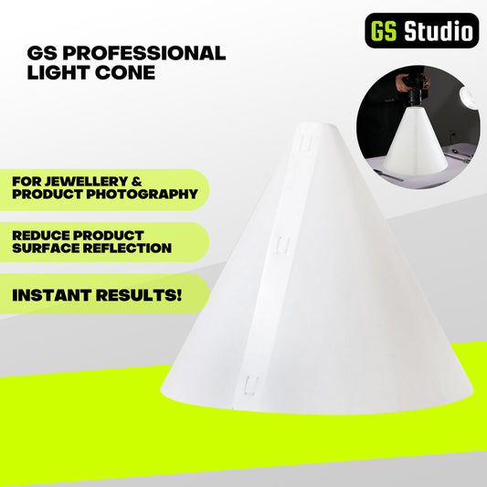 GS Professional Light Cone for Jewellery and Product Photography Reduce Product Surface Reflection