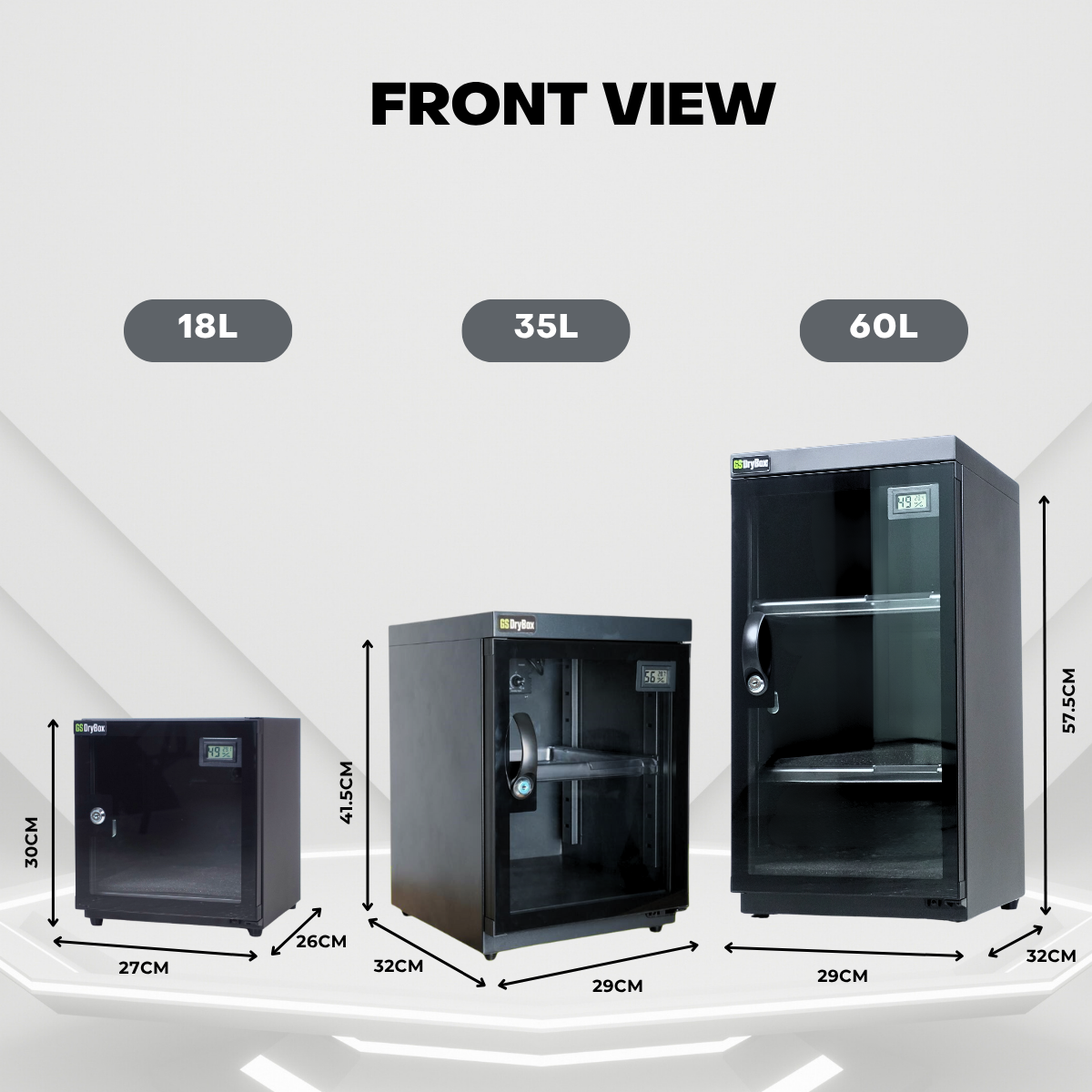GS DryBox 18L/35L/60L LCD Digital Display 18 Litre 35 Litre 60 Litre Dry Cabinet 5 Years Warranty