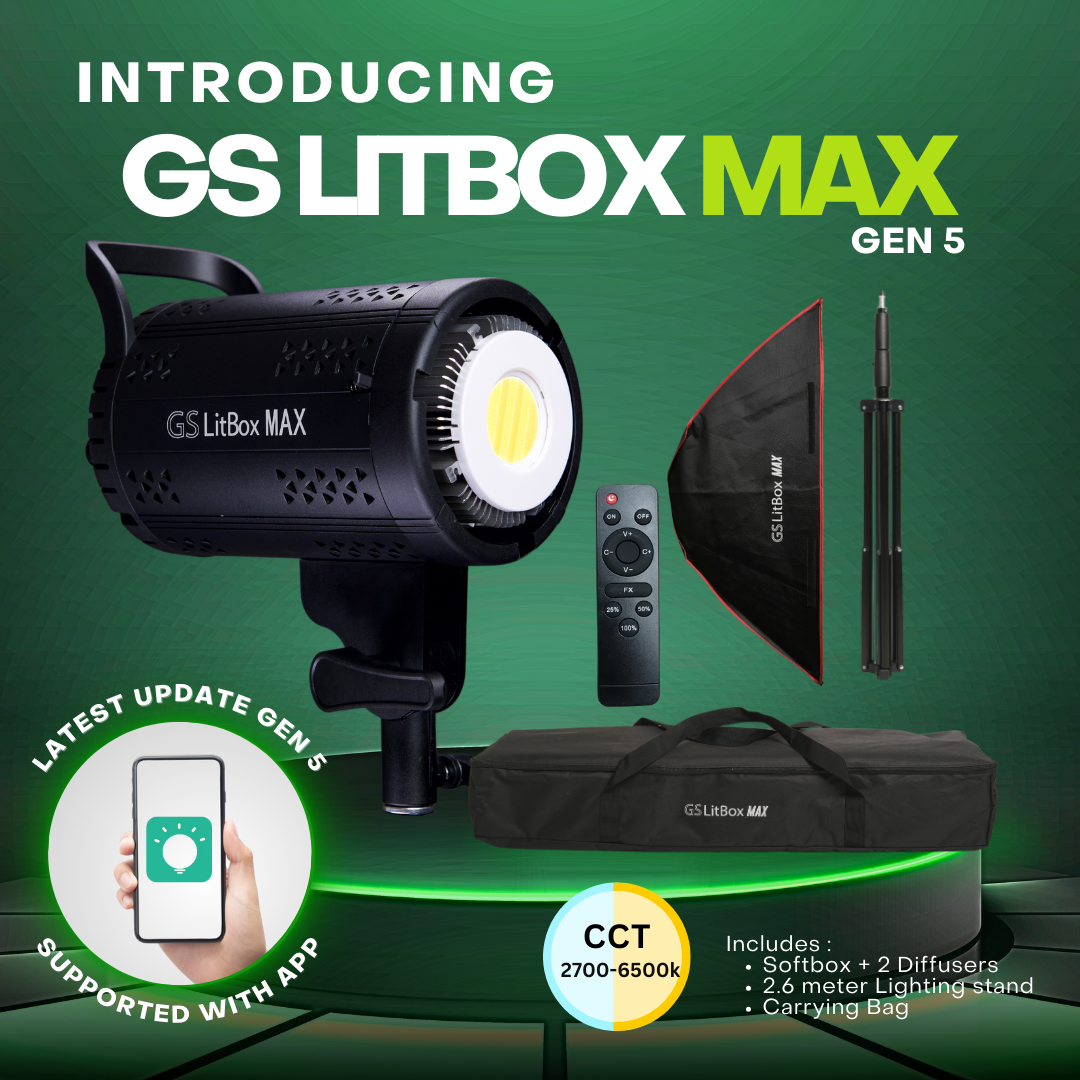 GS LITBOX MAX COB LED VIDEO LIGHT ADJUSTABLE COLOR TEMP – GS Studio ...