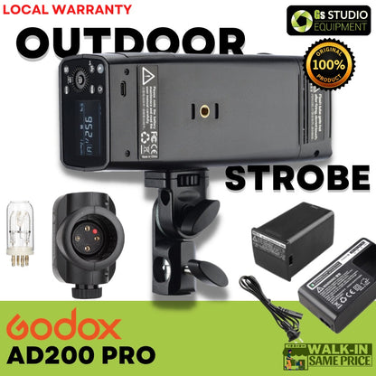 Godox AD200Pro 200Ws Outdoor Flash Light TTL HSS 2.4G Wireless X System AD200Pro Pocket Flash Light For Sony Nikon Canon