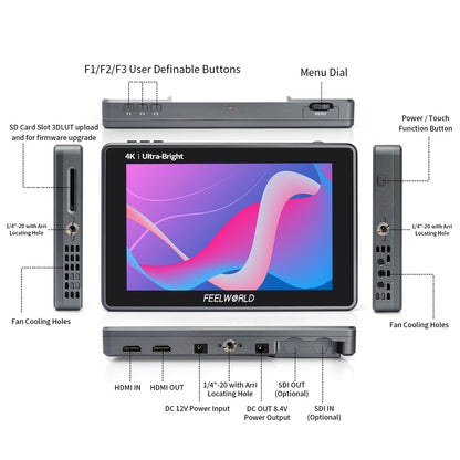 FEELWORLD L7 Rugged Aluminium 4K HDMI On-Camera Monitor (7")